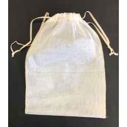 White Cotton Muslin Bags with Serged Edge 8"x12" (12)